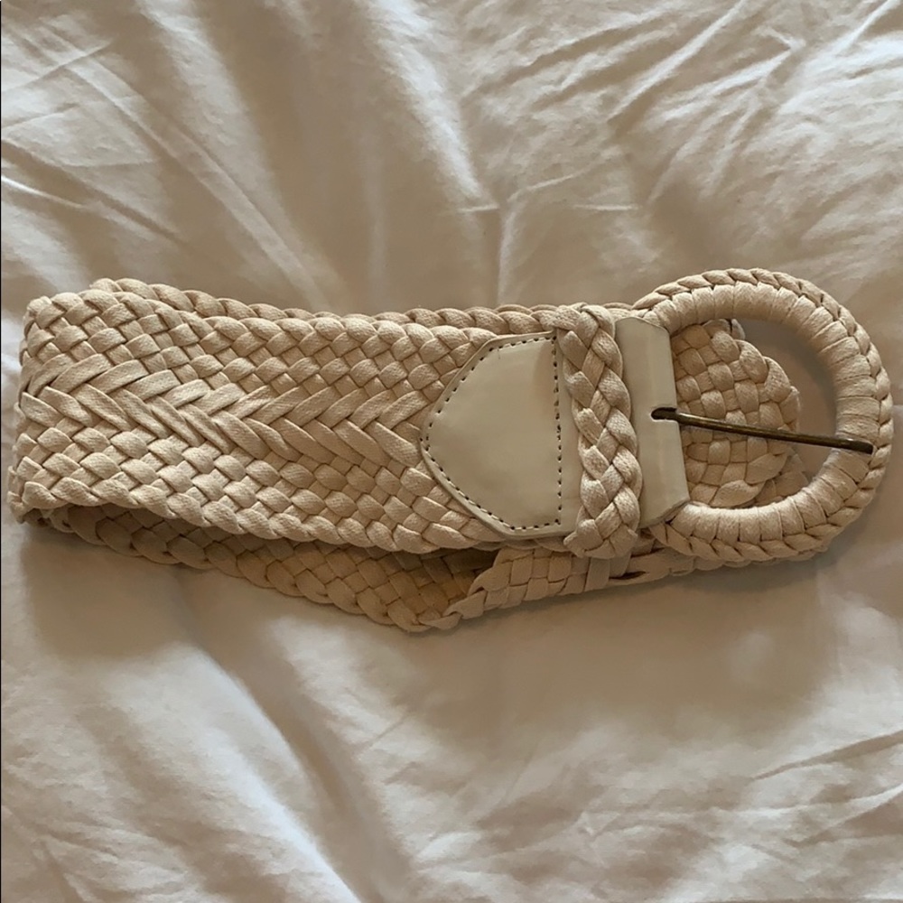 Forever 21 cream wide belt